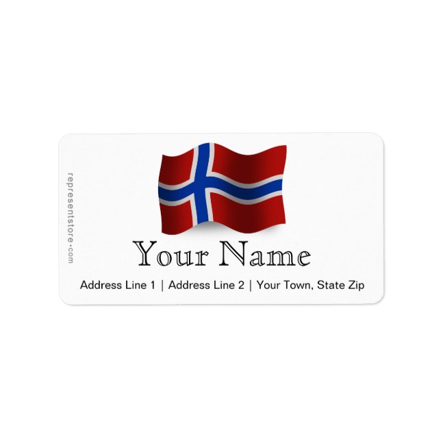 Norway Waving Flag Label (Front)