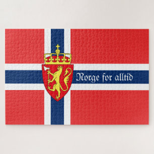 Norway, with coat of arms, Norge for alltid Jigsaw Puzzle