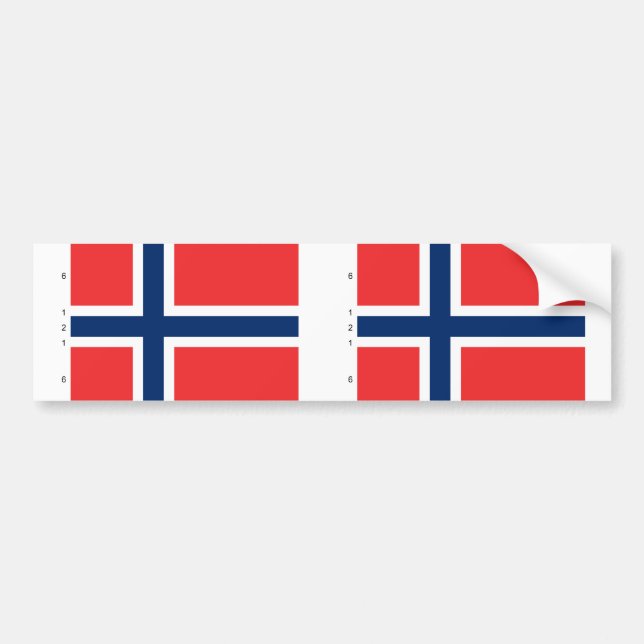 Norway With Proportions, Norway flag Bumper Sticker (Front)