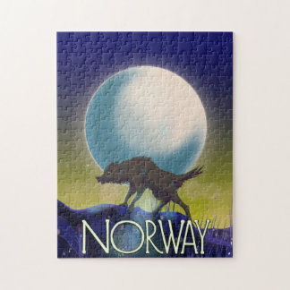 Norway Wolf Poster Jigsaw Puzzle