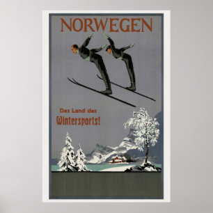 Norwegen Norway Vintage Poster 1930