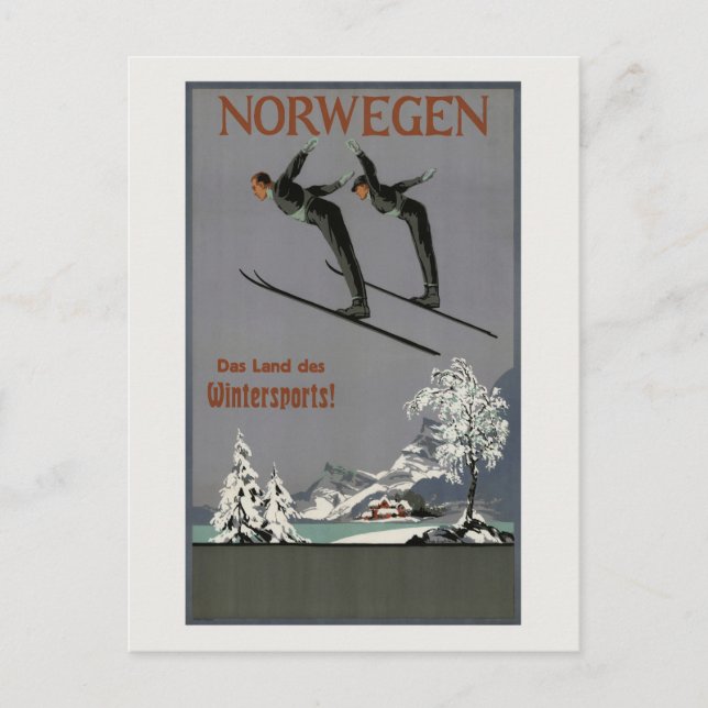 Norwegen Norway Vintage Poster 1930 Postcard (Front)