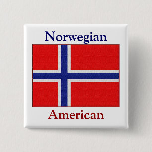 Norwegian American 15 Cm Square Badge
