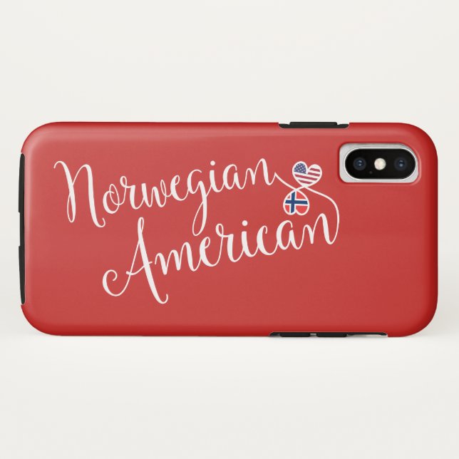 Norwegian American Entwined Hearts Cell Phone Case (Back (Horizontal))