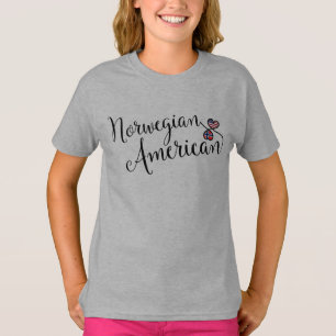 Norwegian American Entwinted Hearts   T-Shirt