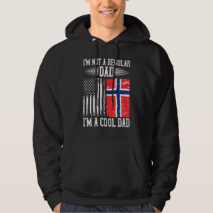 Norwegian American Flag Norway Root Dad Hoodie