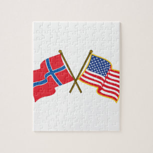 Norwegian American Flags Jigsaw Puzzle