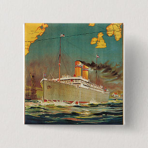 Norwegian American Line 15 Cm Square Badge