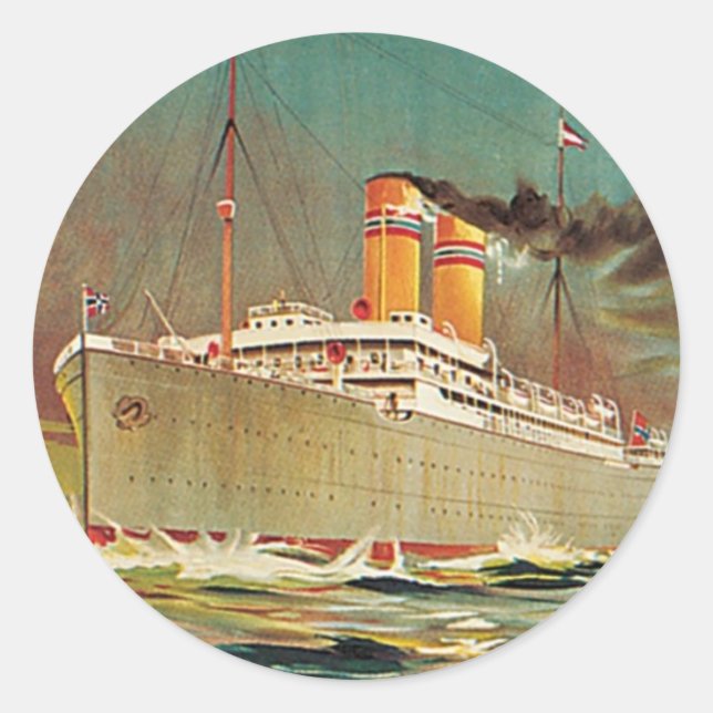 Norwegian American Line Classic Round Sticker (Front)