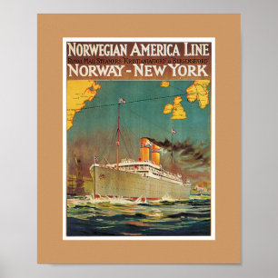 Norwegian American Line Poster