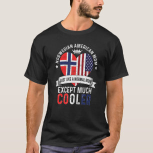 Norwegian American Mum Mothers Day Mama Norway Fla T-Shirt