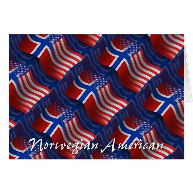 Norwegian-American Waving Flag (Front Horizontal)