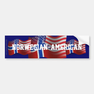 Norwegian-American Waving Flag Bumper Sticker