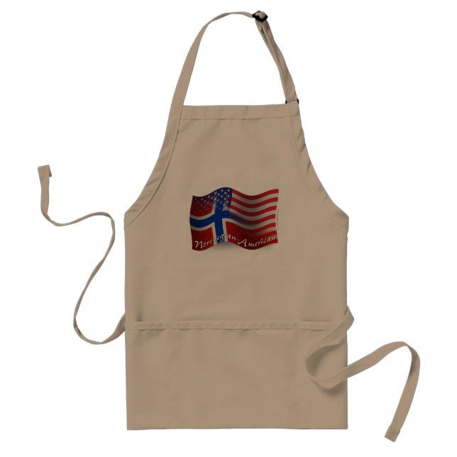 Norwegian-American Waving Flag Standard Apron (Front)