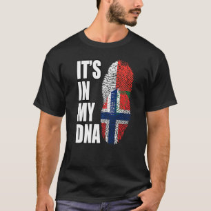 Norwegian And Malagasy Mix DNA Heritage Flag T-Shirt