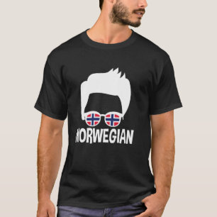 Norwegian Apparel Men Boy Norway Flag Sunglasses T-Shirt
