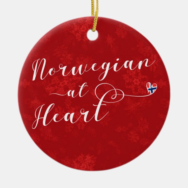 Norwegian At Heart, Christmas Tree Ornament (Front)