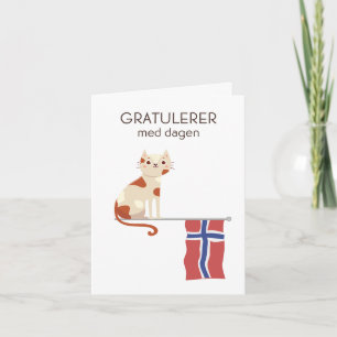 Norwegian Birthday Card – Gratulerer med dagen
