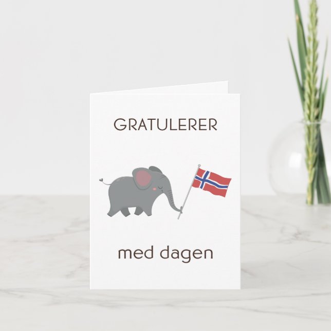 Norwegian Birthday Card – Gratulerer med dagen (Front)