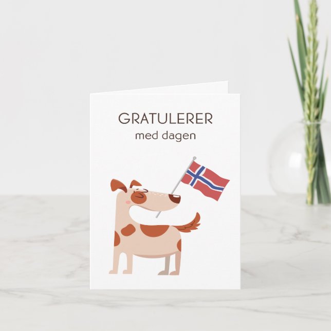 Norwegian Birthday Card – Gratulerer med dagen (Front)