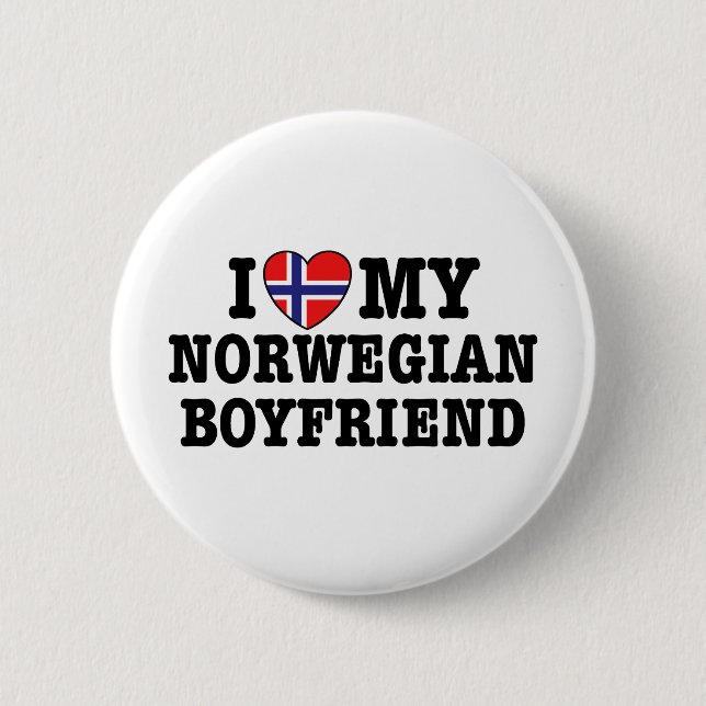 Norwegian Boyfriend 6 Cm Round Badge (Front)