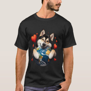 Norwegian Buhund Dog Earth Day Hug Love Owner Plan T-Shirt