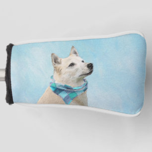 Norwegian Buhund Painting - Cute Original Dog Art Golf Head Cover