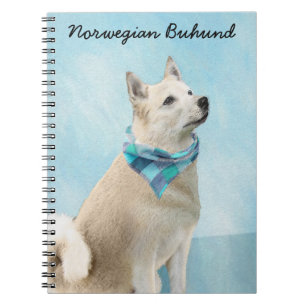 Norwegian Buhund Painting - Cute Original Dog Art Notebook