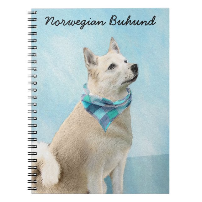Norwegian Buhund Painting - Cute Original Dog Art Notebook (Front)