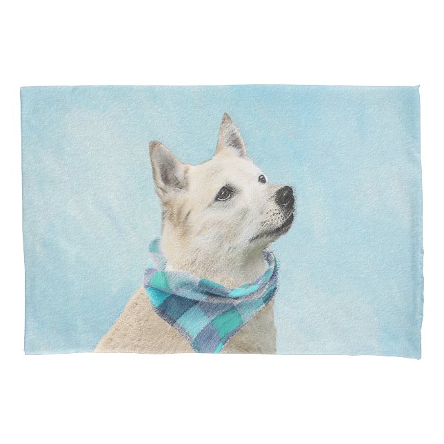 Norwegian Buhund Painting - Cute Original Dog Art Pillowcase (Front)
