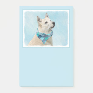 Norwegian Buhund Painting - Cute Original Dog Art Post-it Notes