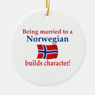 Norwegian Builds Character Ceramic Tree Decoration