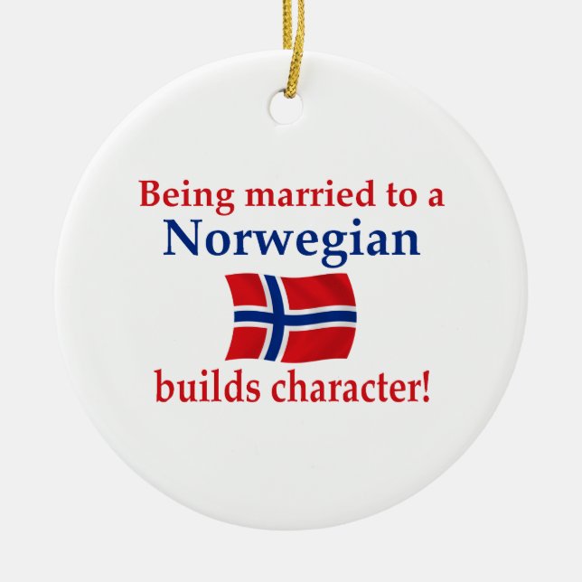 Norwegian Builds Character Ceramic Tree Decoration (Front)
