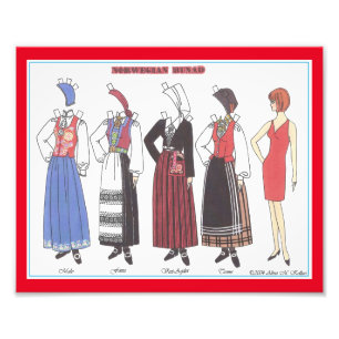 Norwegian Bunad II Paper Doll Photo Print