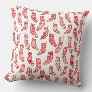 Norwegian Christmas Stockings Pattern Cushion