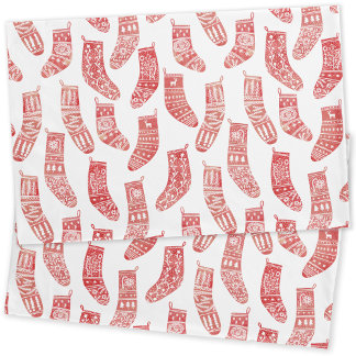 Norwegian Christmas Stockings Pattern Pillowcase