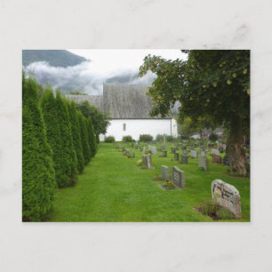 Norwegian Church & Cemetery (Aurland) Postcard