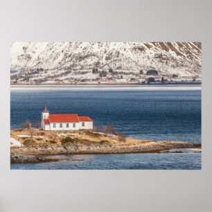 Norwegian Church Lofoten Islands Poster