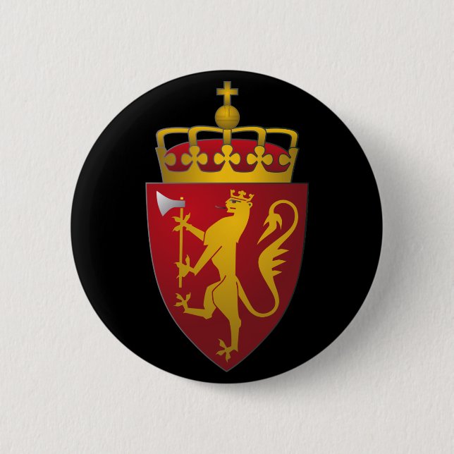 Norwegian Coat of Arms 6 Cm Round Badge (Front)