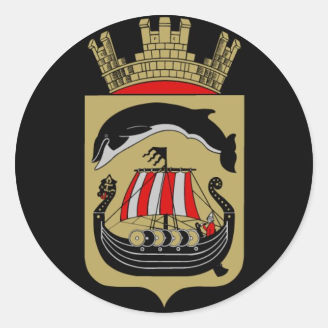 Norwegian Coat of Arms Classic Round Sticker (Front)