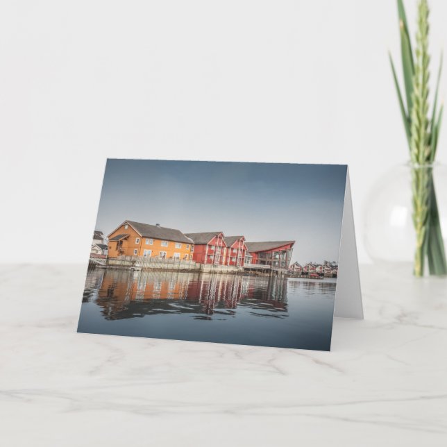 Norwegian colorful Houses Card (Front)