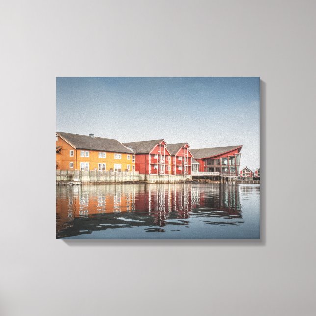 Norwegian Coloured Houses Canvas Print (Front)