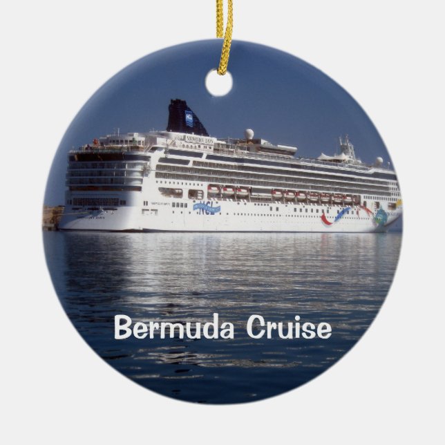 Norwegian Dawn, Bermuda Cruise Ceramic Tree Decoration (Front)