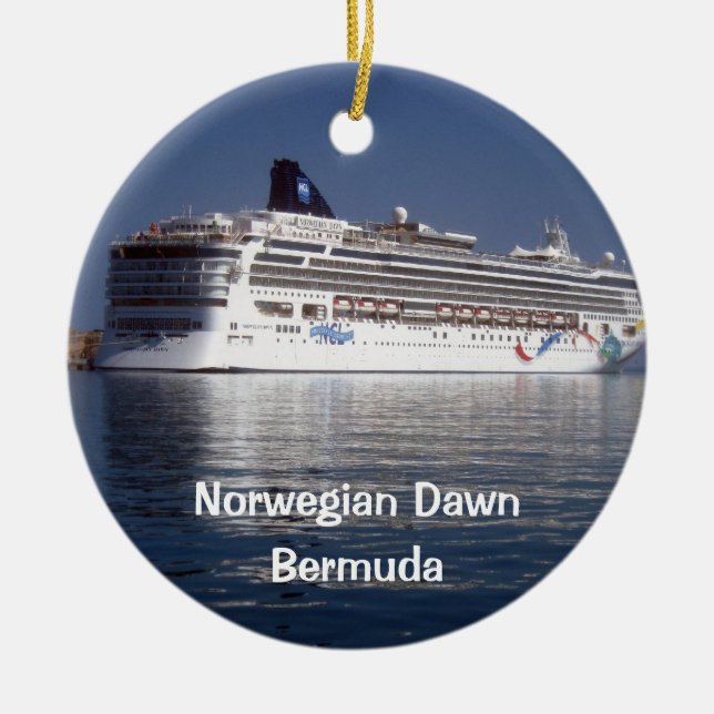 Norwegian Dawn, Norwegian Dawn, Bermuda Ceramic Tree Decoration (Front)