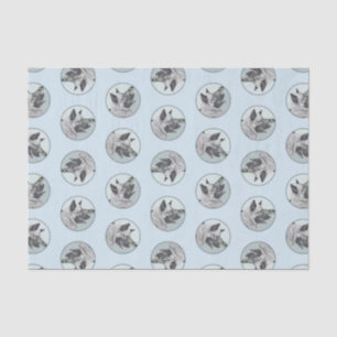 Norwegian Elkhound and Village Painting Dog Art Tissue Paper