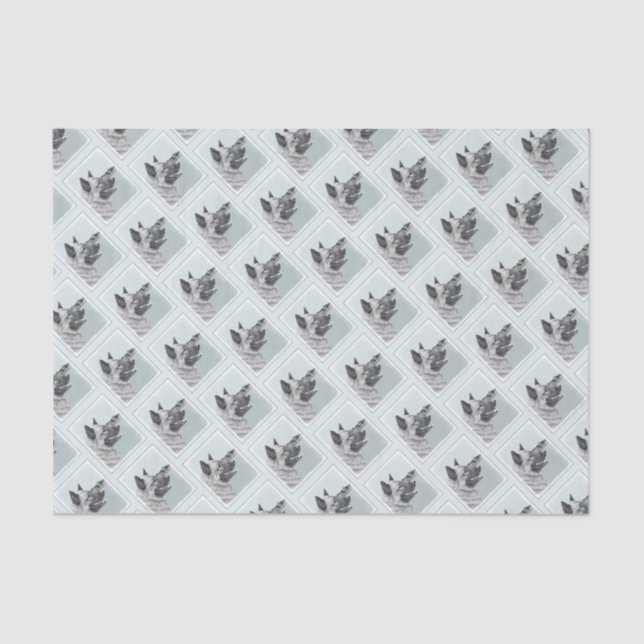 Norwegian Elkhound at Village Painting - Dog Art Tissue Paper (Front)