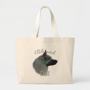 Norwegian Elkhound Dad 2 Large Tote Bag