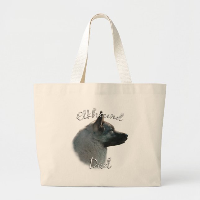 Norwegian Elkhound Dad 2 Large Tote Bag (Front)
