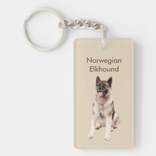 Norwegian Elkhound Dog Breed Key Ring