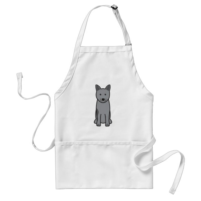 Norwegian Elkhound Dog Cartoon Standard Apron (Front)